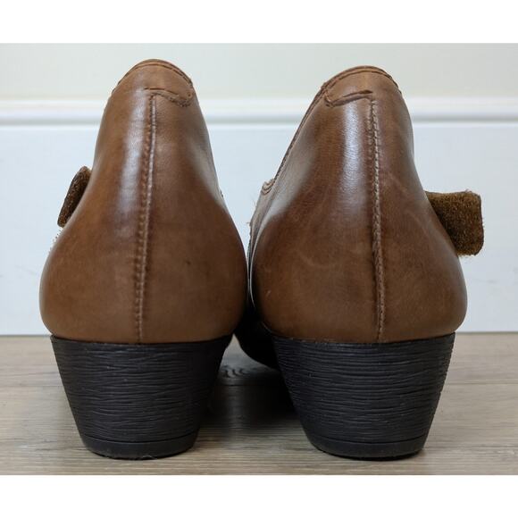 Rockport Cobb Hill Leather Wedge Heels 9.5 Brown Mary Jane Strappy Comfort Shoe - Picture 8 of 11
